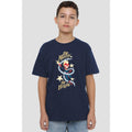 Navy - Back - Captain Marvel Childrens-Kids Be Merry Be Bright T-Shirt