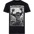 Black - Front - Black Panther Mens Linocut T-Shirt