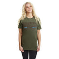 Military Green-Blue - Side - Wonder Woman Womens-Ladies Retro T-Shirt