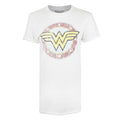 White-Red-Yellow - Front - Wonder Woman Womens-Ladies Classic Distressed Logo T-Shirt