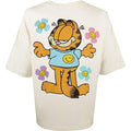 Vintage White-Orange-Blue - Back - Garfield Womens-Ladies Good Vibes Oversized T-Shirt