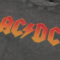 Vintage Charcoal - Side - AC-DC Womens-Ladies Logo Acid Wash T-Shirt