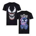 Black-White-Blue - Front - Venom Mens T-Shirt (Pack of 2)