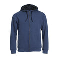 Blue Melange - Front - Clique Mens Classic Melange Full Zip Hoodie