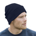 Dark Navy - Side - Clique Unisex Adult Hubert Knitted Beanie