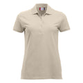 Light Khaki - Front - Clique Womens-Ladies Classic Marion Short-Sleeved Polo Shirt