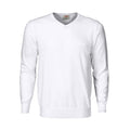 White - Front - Printer Mens Forehand Knitted V Neck Sweatshirt