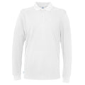 White - Front - Cottover Mens Pique Long-Sleeved T-Shirt