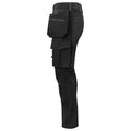 Black - Side - Projob Mens Stretch Cargo Trousers