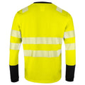 Yellow-Black - Back - Projob Mens Reflective Tape Sweatshirt