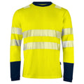 Yellow-Navy - Front - Projob Mens Reflective Tape Sweatshirt