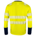 Yellow-Navy - Back - Projob Mens Reflective Tape Sweatshirt