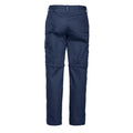 Navy - Back - Projob Mens Zip-Off Cargo Trousers