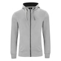 Grey - Front - Clique Mens Classic Melange Full Zip Hoodie