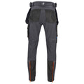 Grey - Back - Projob Mens Stretch Trousers