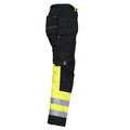 Yellow-Black - Side - Projob Mens High-Vis Cargo Trousers