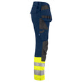 Yellow-Navy - Side - Projob Mens High-Vis Trousers