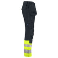 Yellow-Black - Side - Projob Mens High-Vis Trousers