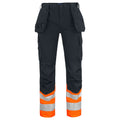 Orange-Black - Front - Projob Mens High-Vis Trousers