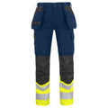 Yellow-Navy - Front - Projob Mens High-Vis Trousers