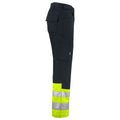 Yellow-Black - Side - Projob Mens High-Vis Cargo Trousers