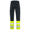 Yellow-Black - Back - Projob Mens High-Vis Cargo Trousers