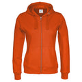 Orange - Front - Cottover Womens-Ladies Full Zip Hoodie