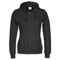 Black - Front - Cottover Womens-Ladies Full Zip Hoodie