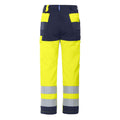 Yellow-Navy - Back - Projob Mens High-Vis Cargo Trousers