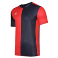 Vermillion-Black - Front - Umbro Mens 50-50 Short-Sleeved Jersey