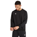 Black-White - Side - Umbro Mens Club Leisure Sweatshirt