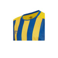 Yellow-Royal Blue - Side - Umbro Mens Milan Stripe Long-Sleeved Jersey