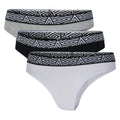 Black-Grey-White - Front - Umbro Womens-Ladies Core Thong (Pack of 3)