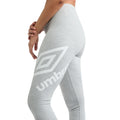 Grey Marl-White - Side - Umbro Womens-Ladies Core High Waist Leggings