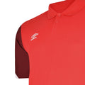 Vermillion-Biking Red-Black - Back - Umbro Mens Total Training Polo Shirt