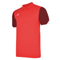 Vermillion-Biking Red-Black - Front - Umbro Mens Total Training Polo Shirt