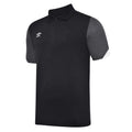 Black-White-Carbon - Front - Umbro Mens Total Training Polo Shirt