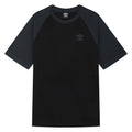 Black-Woodland Grey - Front - Umbro Mens Core Raglan T-Shirt