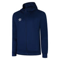 Navy-White - Front - Umbro Mens Total Training Knitted Full Zip Hoodie