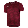 Claret Red-Tawny Port - Front - Umbro Mens Triassic Logo Short-Sleeved Jersey