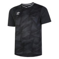 Black-Carbon - Front - Umbro Mens Triassic Logo Short-Sleeved Jersey