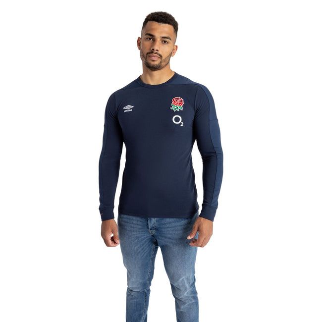 Umbro Mens 23/24 England Rugby Long-Sleeved Presentation T-Shirt