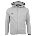 Grey Marl-Black - Front - Umbro Mens Pro Fleece Full Zip Hoodie