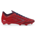 Rococo Red-White-Estate Blue - Front - Umbro Mens Velocita Elixir Pro Firm Ground Football Boots