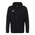 Black-White - Front - Umbro Mens Pro Fleece Full Zip Hoodie