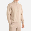 Simply Taupe - Front - Umbro Mens Logo Quarter Zip Fleece Top