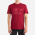 Tibetan Red - Front - Umbro Mens Stacked Logo T-Shirt