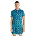 Multicoloured-Quetzal Green - Front - Umbro Mens Jacquard Polo Shirt