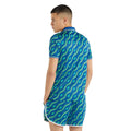 Multicoloured-Quetzal Green - Back - Umbro Mens Jacquard Polo Shirt