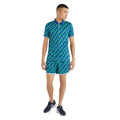 Multicoloured-Quetzal Green - Side - Umbro Mens Jacquard Polo Shirt